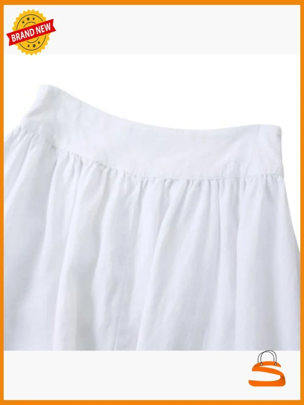 Pure Linen Handkerchief Midi Skirt Asymmetrical Pleated A-Line